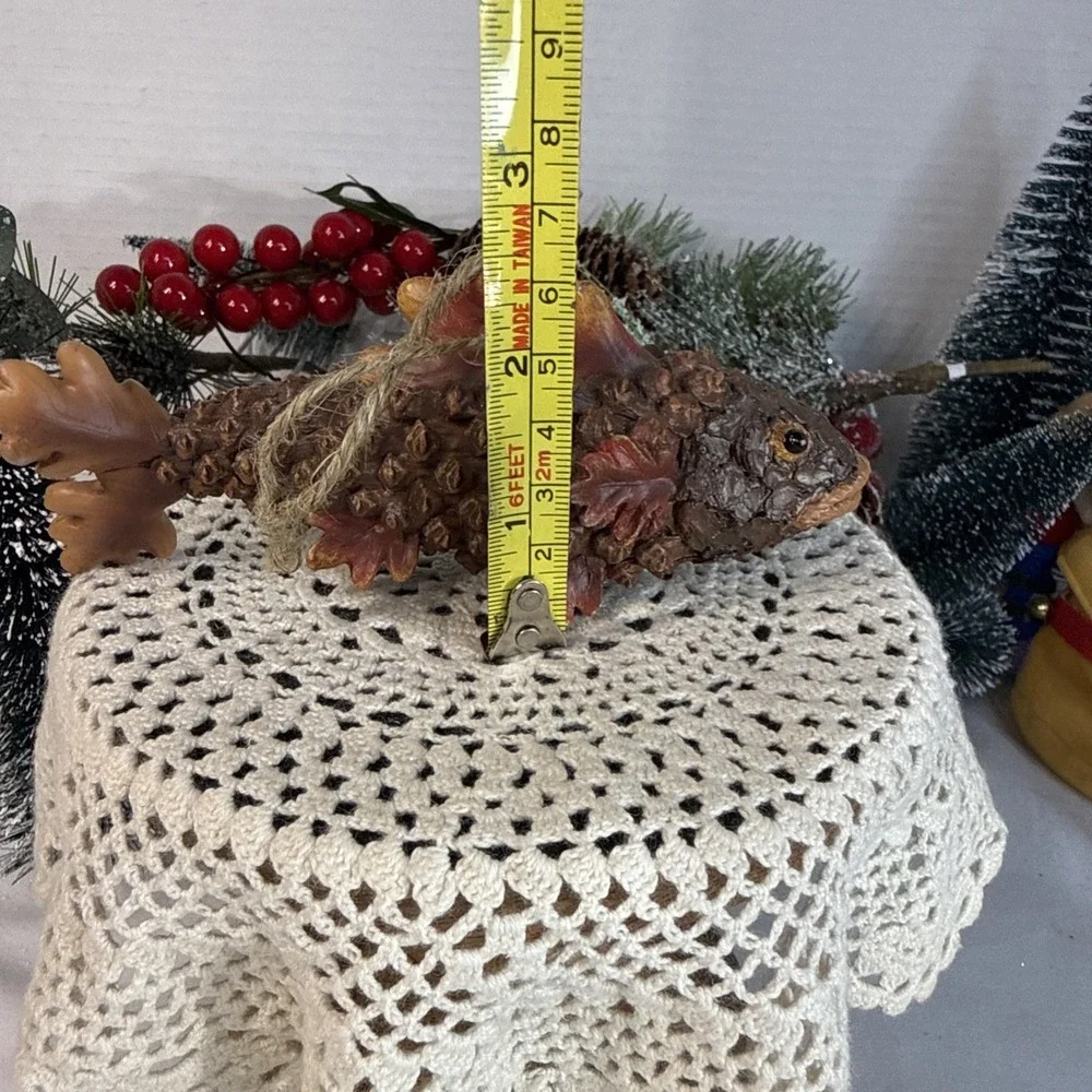 Pinecone Fish Christmas Ornament Rustic Lodge Primitive Fishing Hunting 5.5